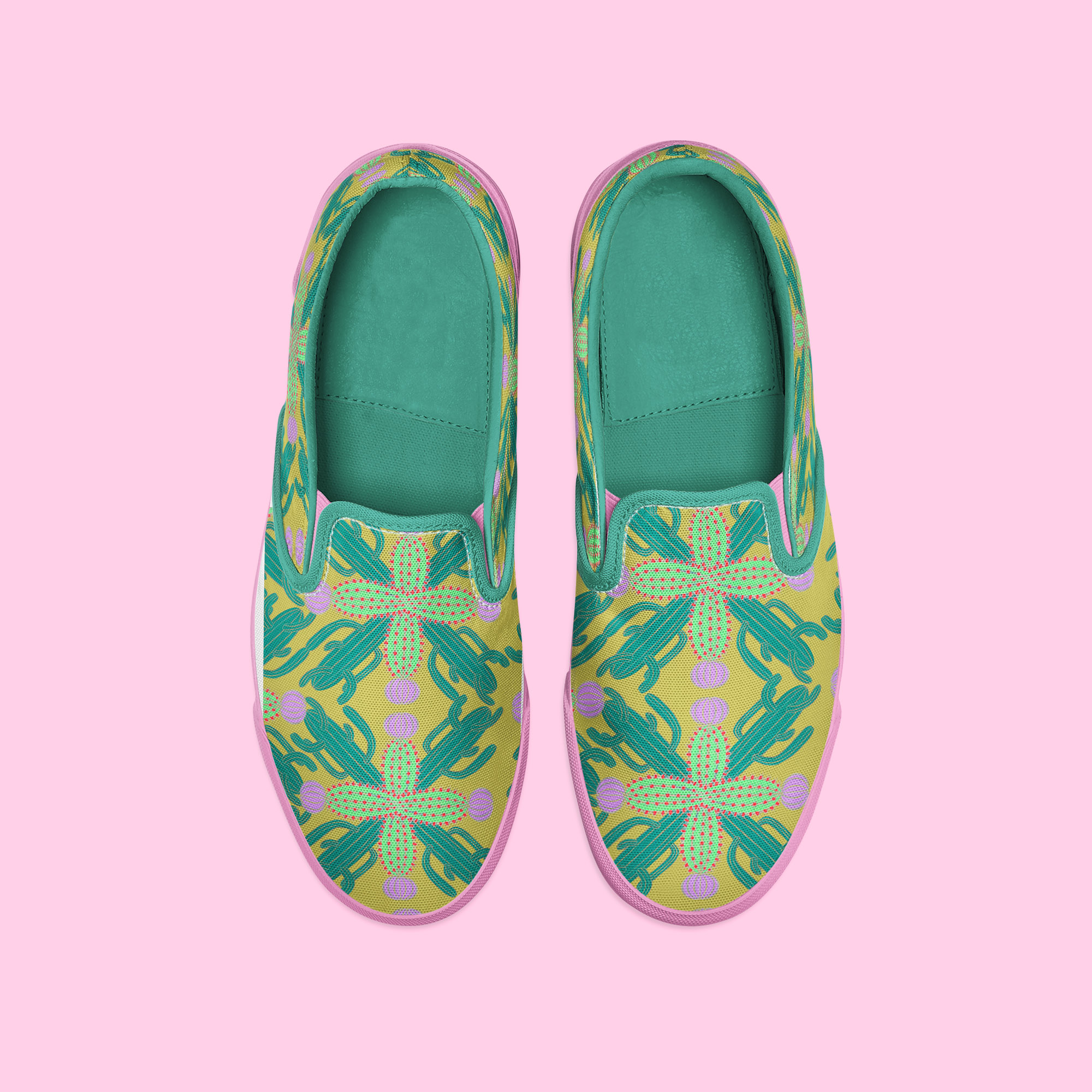 Motif cactus sur chaussures par Florie Nguyen Van, illustration au posca