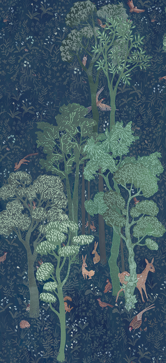papier peint forêt Florie Nguyen Van Atelier Ellia Green